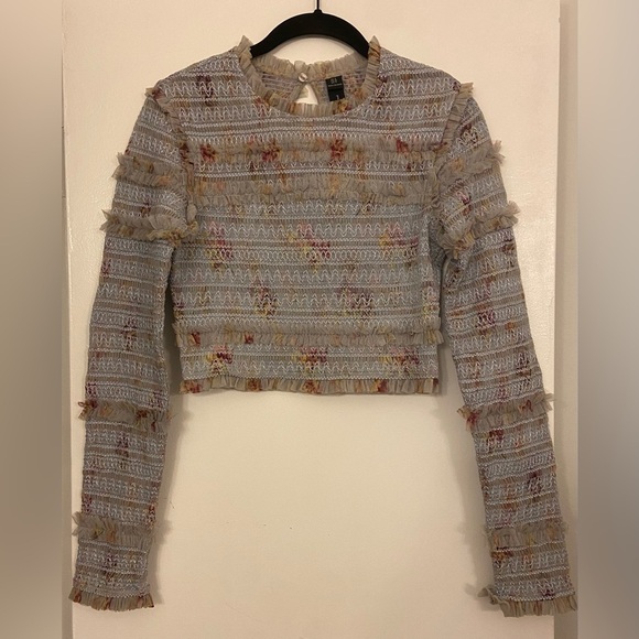 Needle & Thread Think of Me Smocked Long Sleeve Top Floral Size 4 - Picture 3 of 6